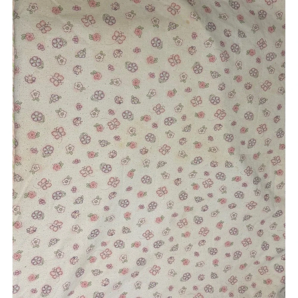 Baby Connection Pink Fleece Blanket Flower Butterfly Bee Gingham Trim BC3409G